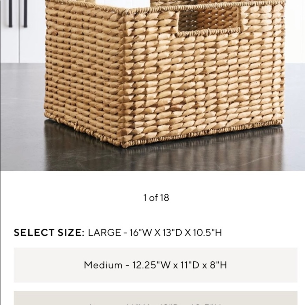 Set of 3 Pottery Barn Savannah Handwoven Seagrass Utility Baskets